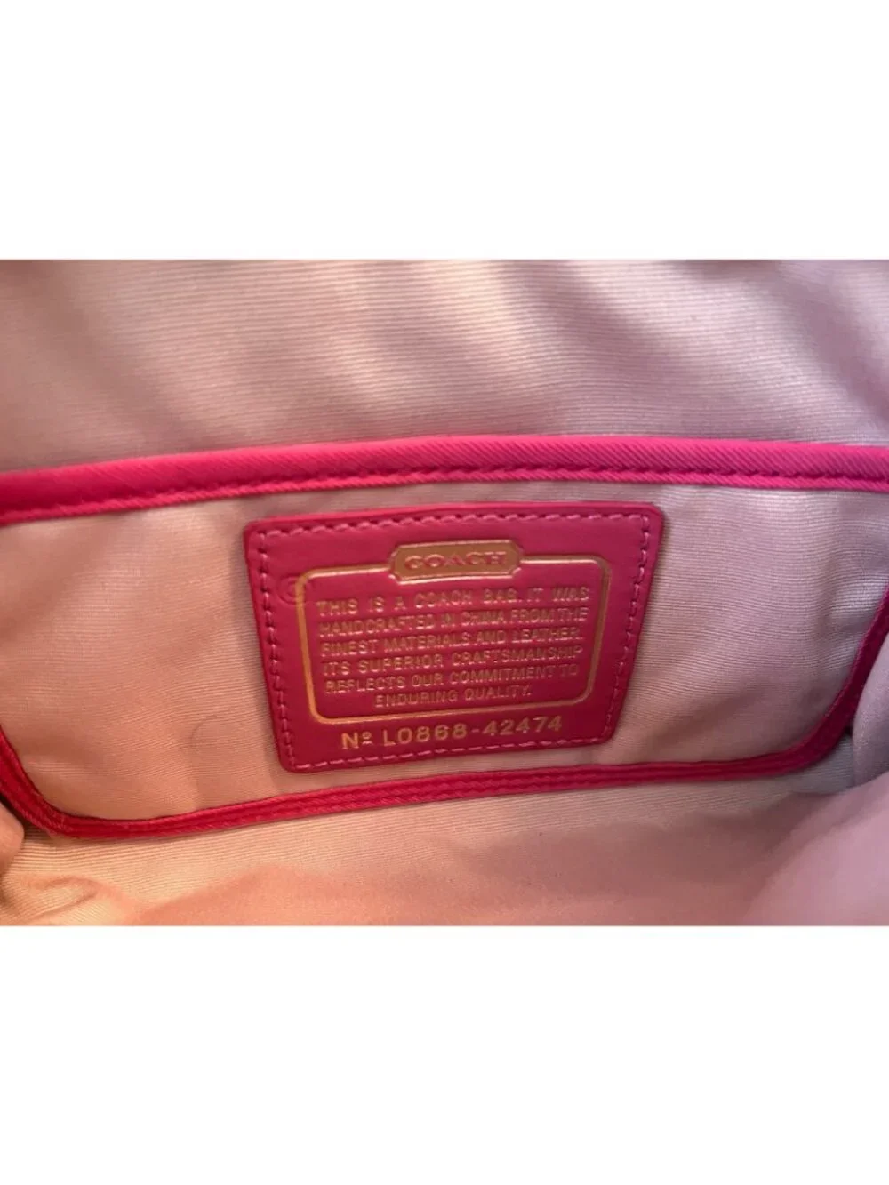 Coach Straw Pink Leather Wristlet Clutch Purse Vtg Wallet L0868-42474